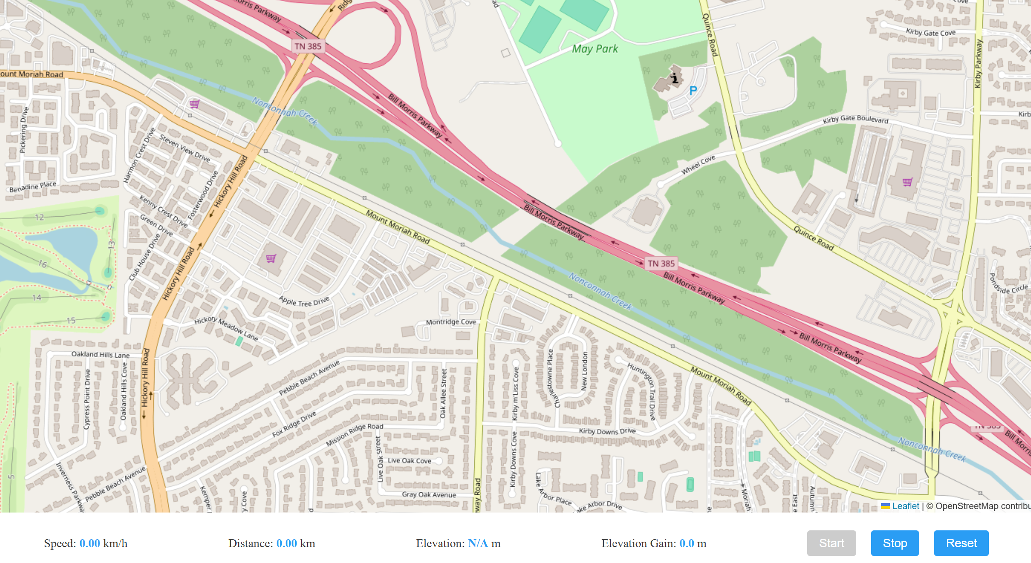 Screenshot of tripTracker
