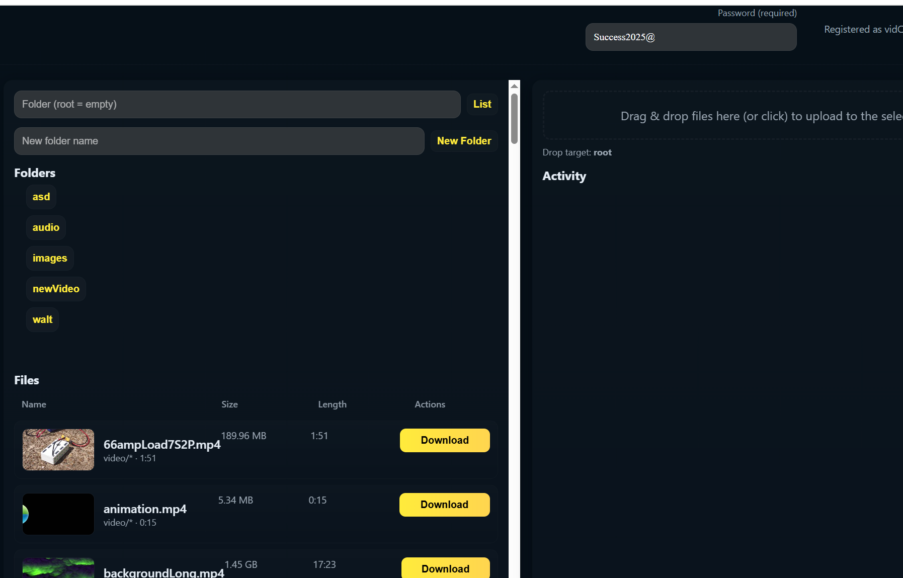 Screenshot of videoBank